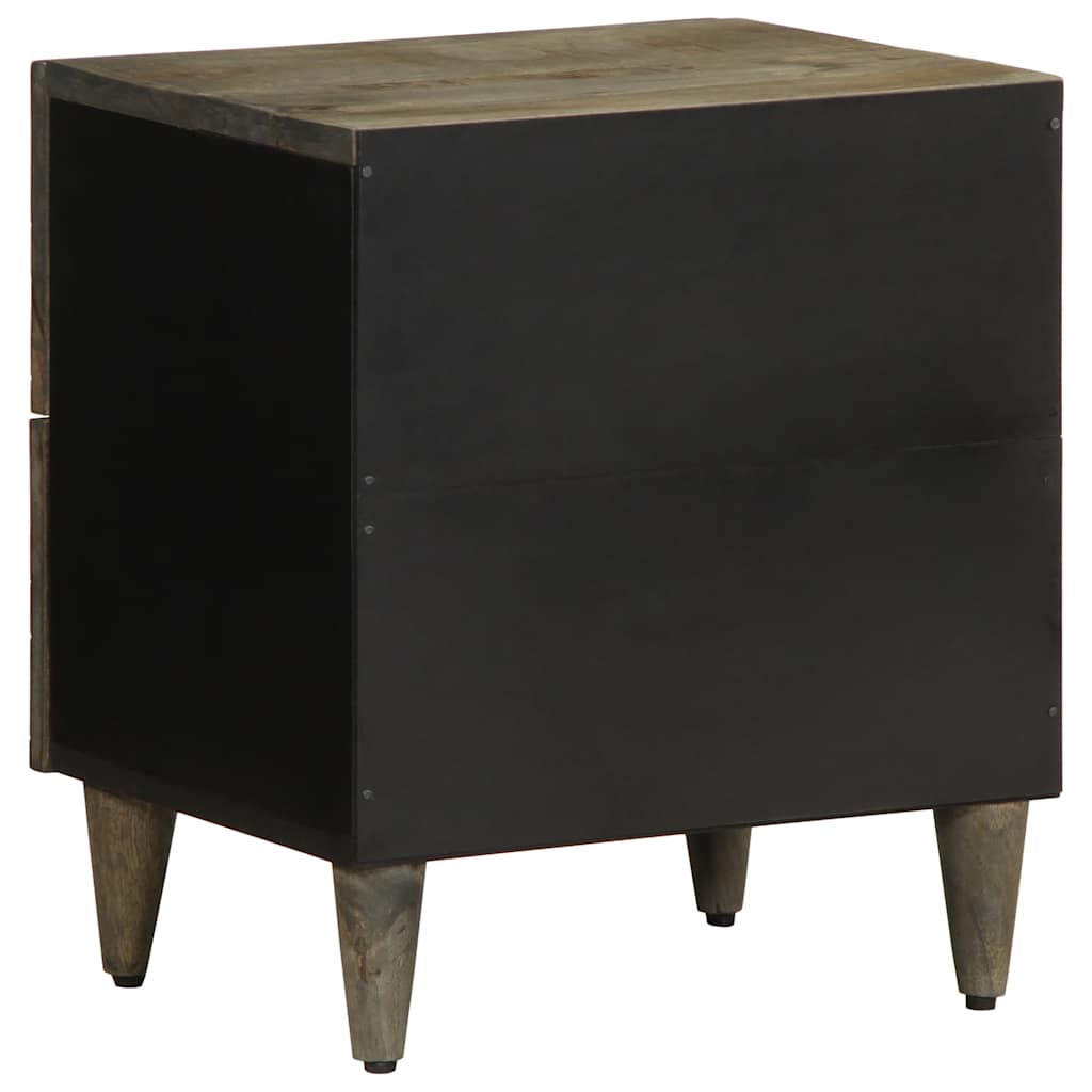 Nachttisch Hellgrau 40X33X46 Cm Massivholz Mango