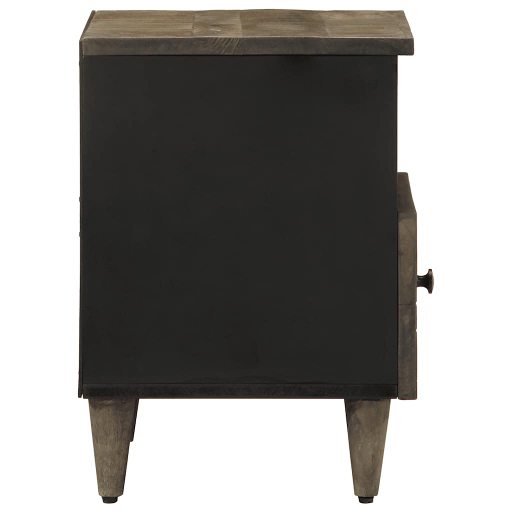 Nachttisch Hellgrau 40X33X46 Cm Massivholz Mango