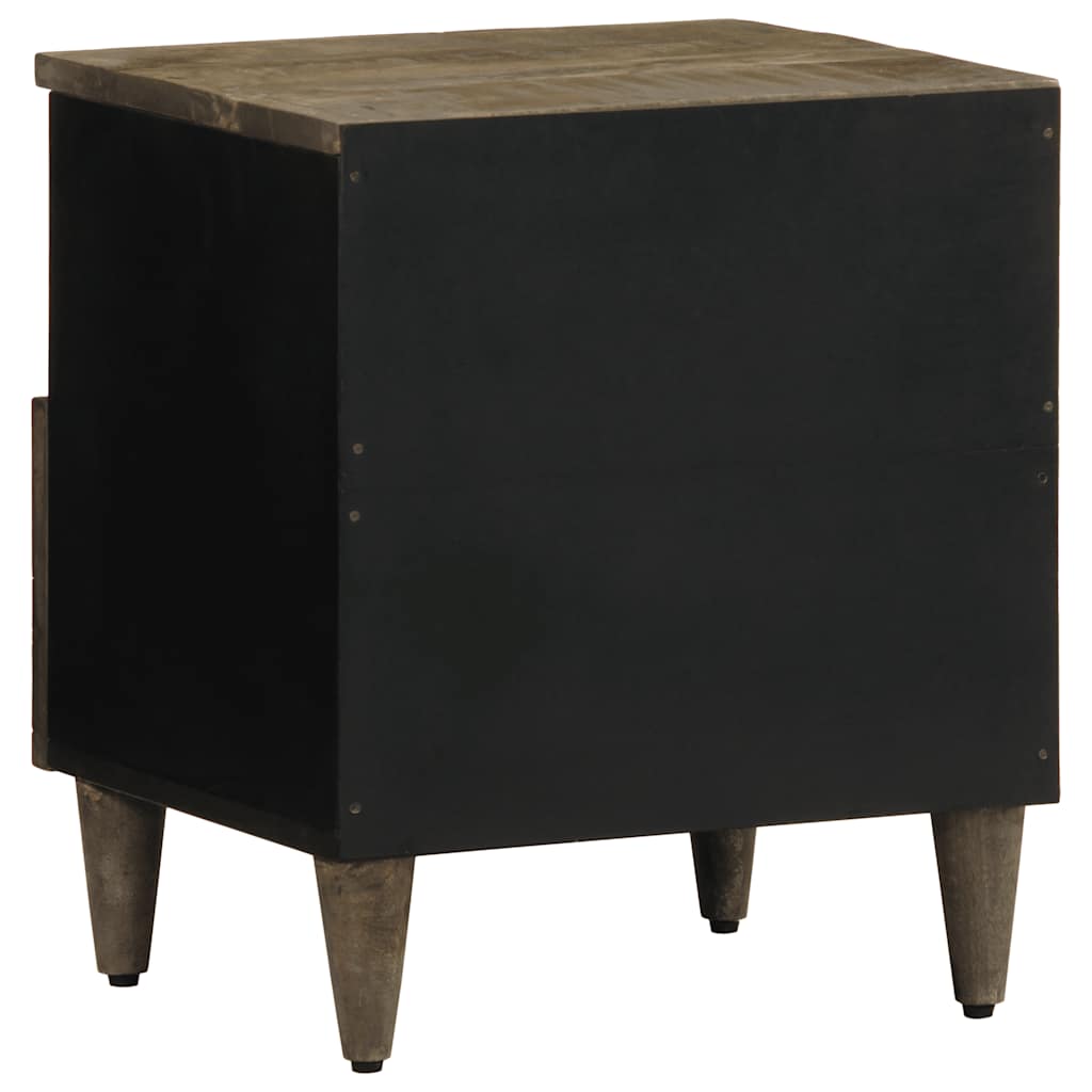 Nachttisch Hellgrau 40X33X46 Cm Massivholz Mango