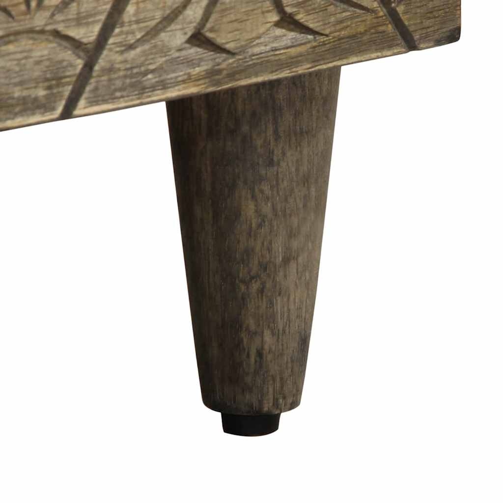 Nachttisch Hellgrau 40X33X46 Cm Massivholz Mango