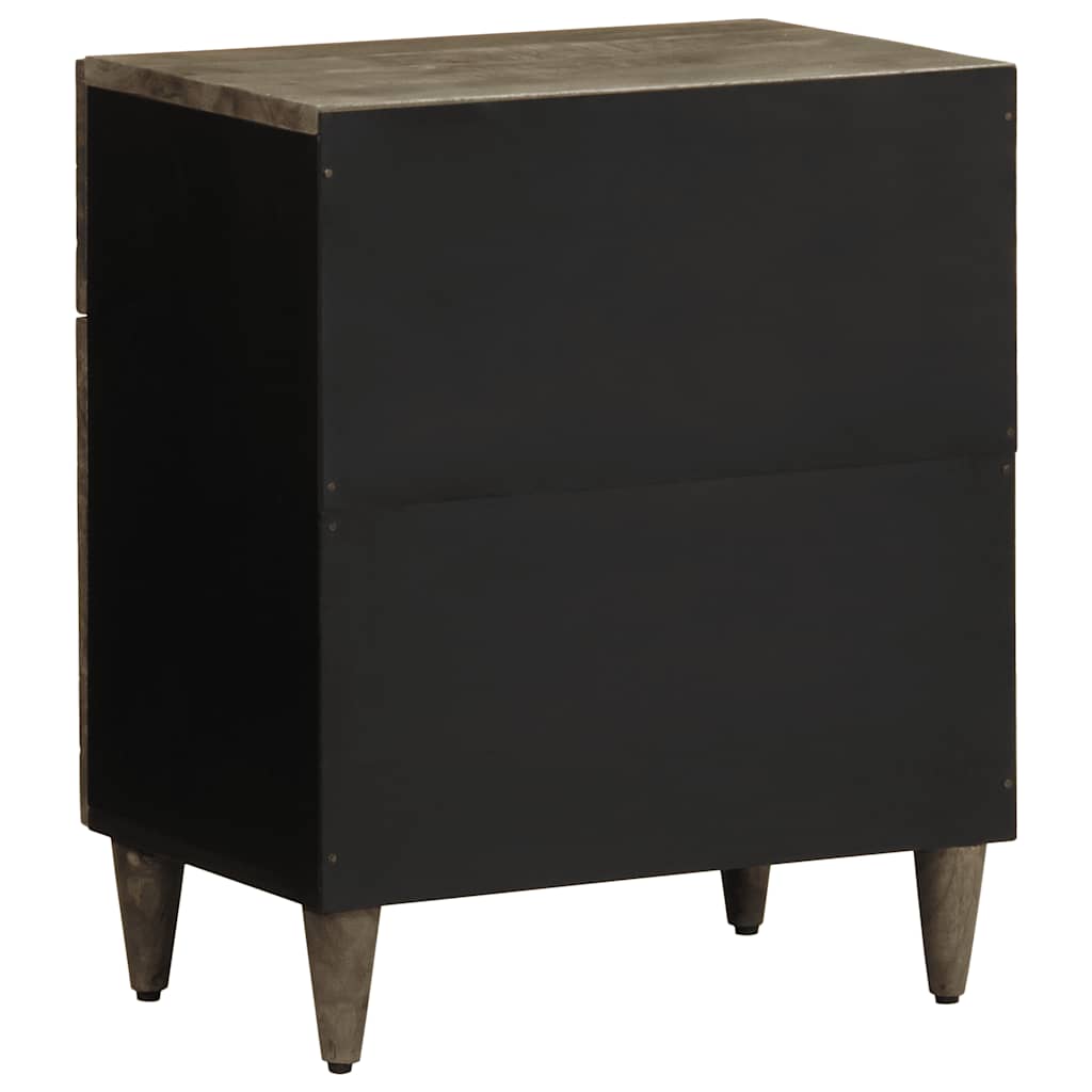 Nachttisch Hellgrau 50X33X60 Cm Massivholz Mango