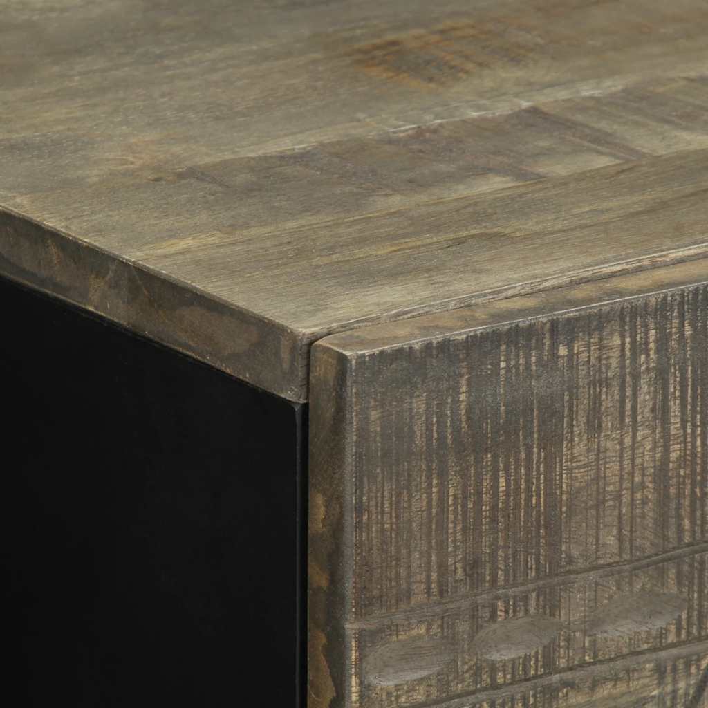 Nachttisch Hellgrau 50X33X60 Cm Massivholz Mango