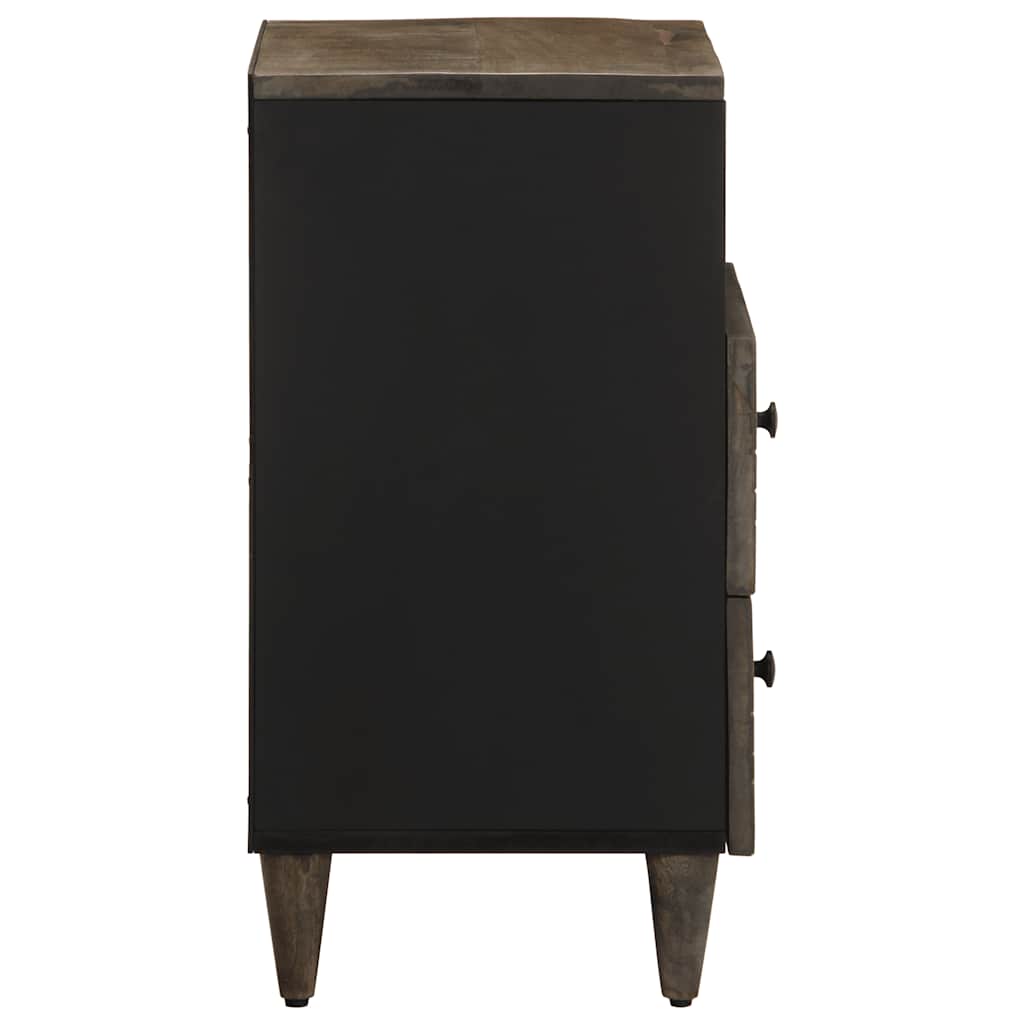 Nachttisch Hellgrau 50X33X60 Cm Massivholz Mango