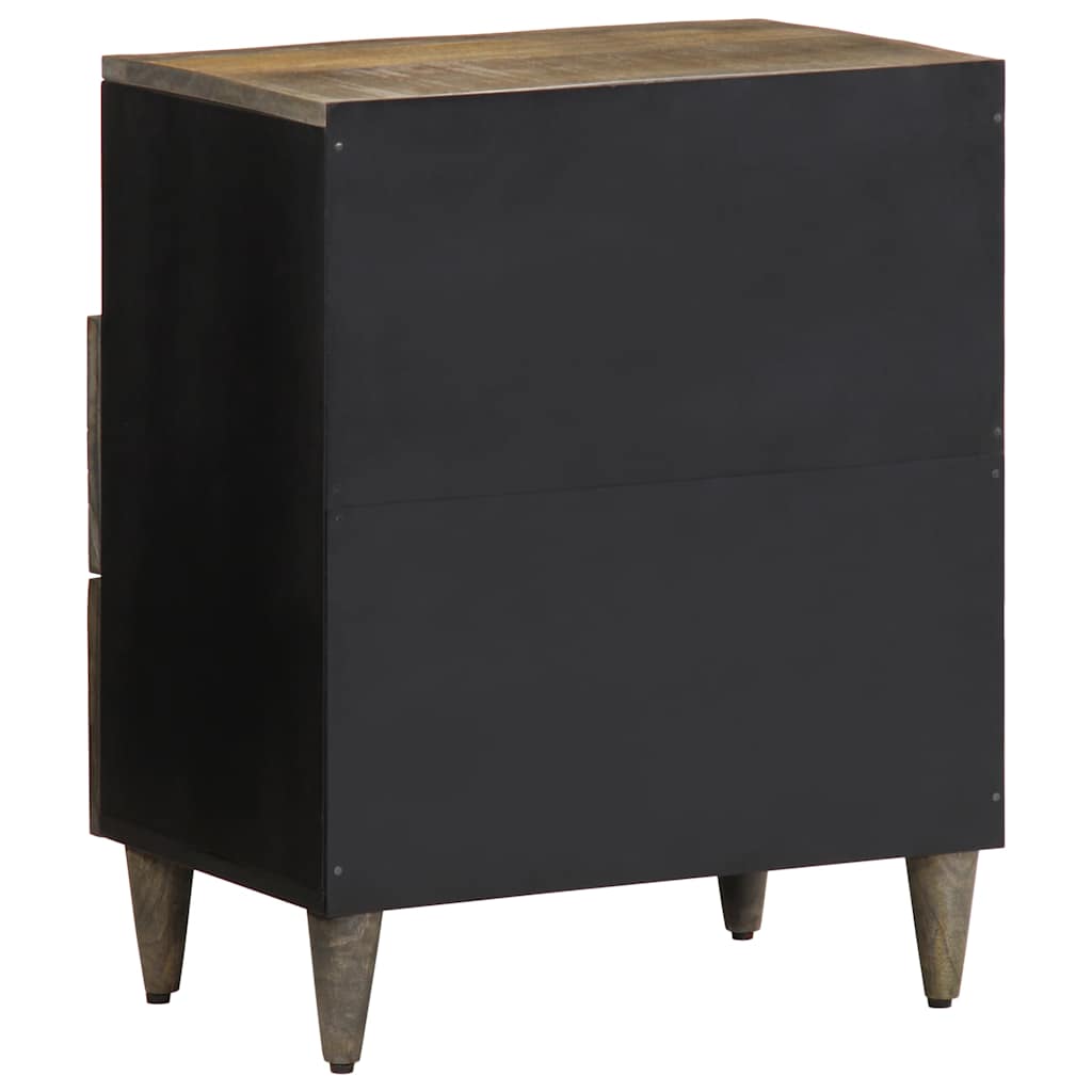 Nachttisch Hellgrau 50X33X60 Cm Massivholz Mango