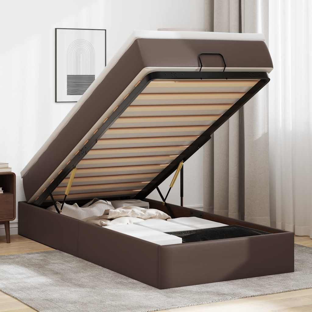Ottoman-Bett Mit Matratze Kunstleder