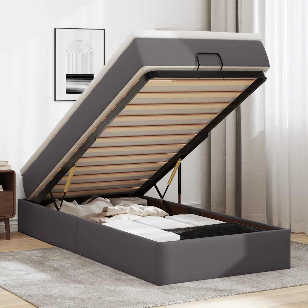 Ottoman-Bett Mit Matratze Kunstleder