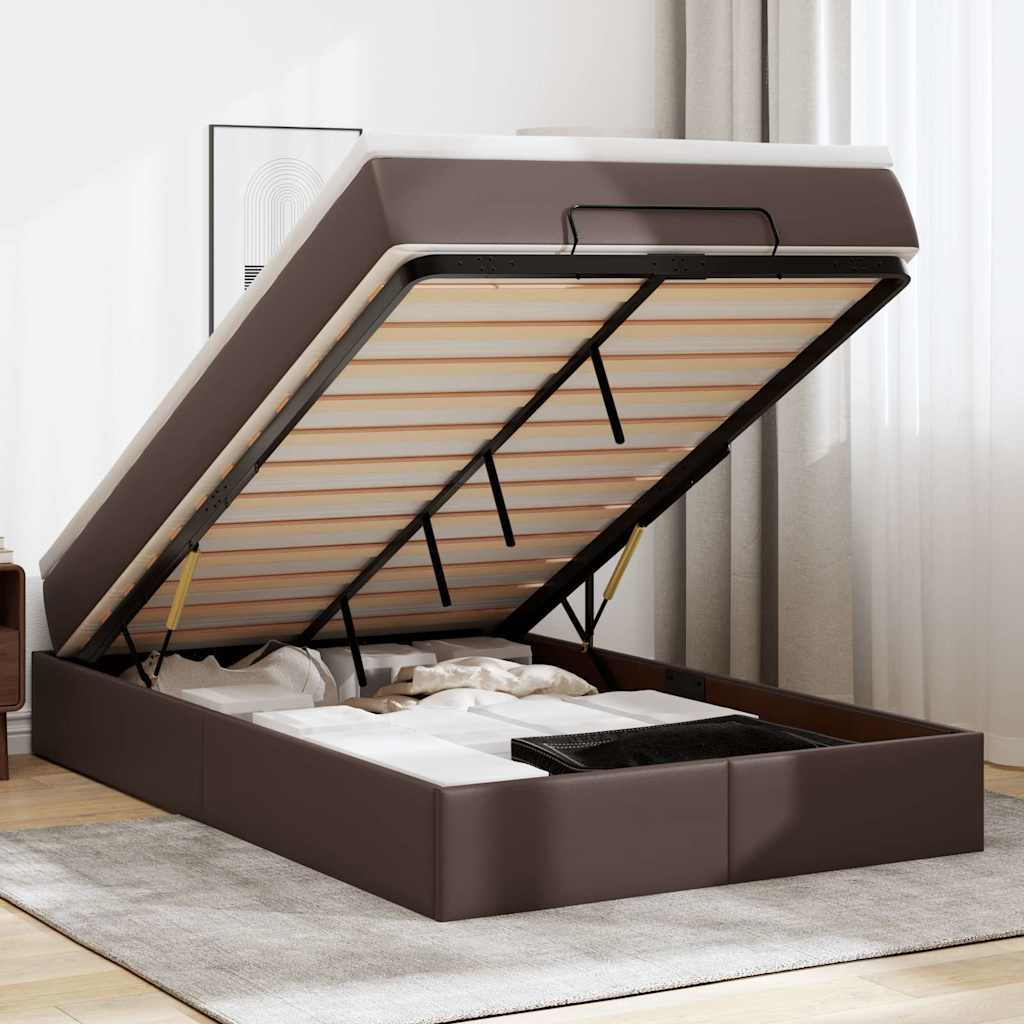 Ottoman-Bett Mit Matratze Kunstleder