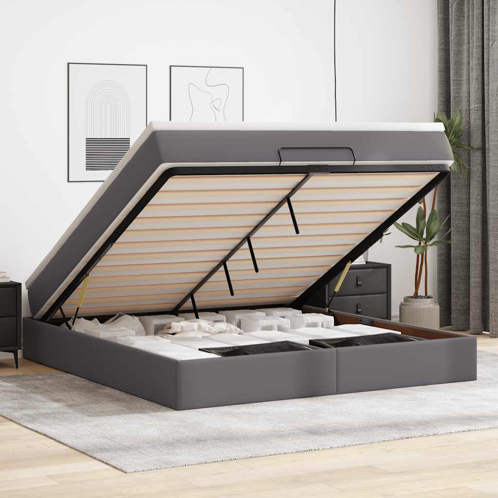 Ottoman-Bett Mit Matratze Kunstleder