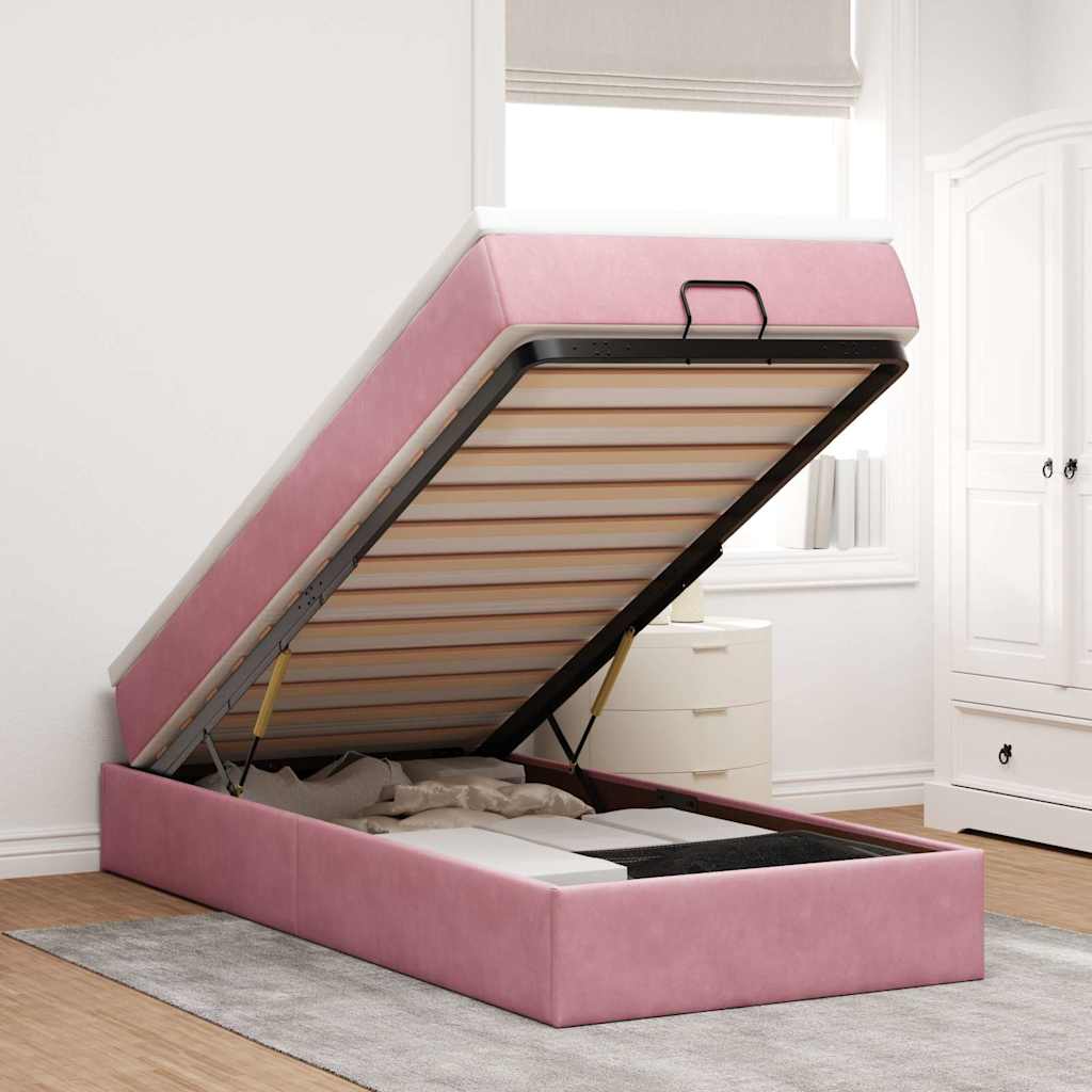 Ottoman-Bett Mit Matratze Samt
