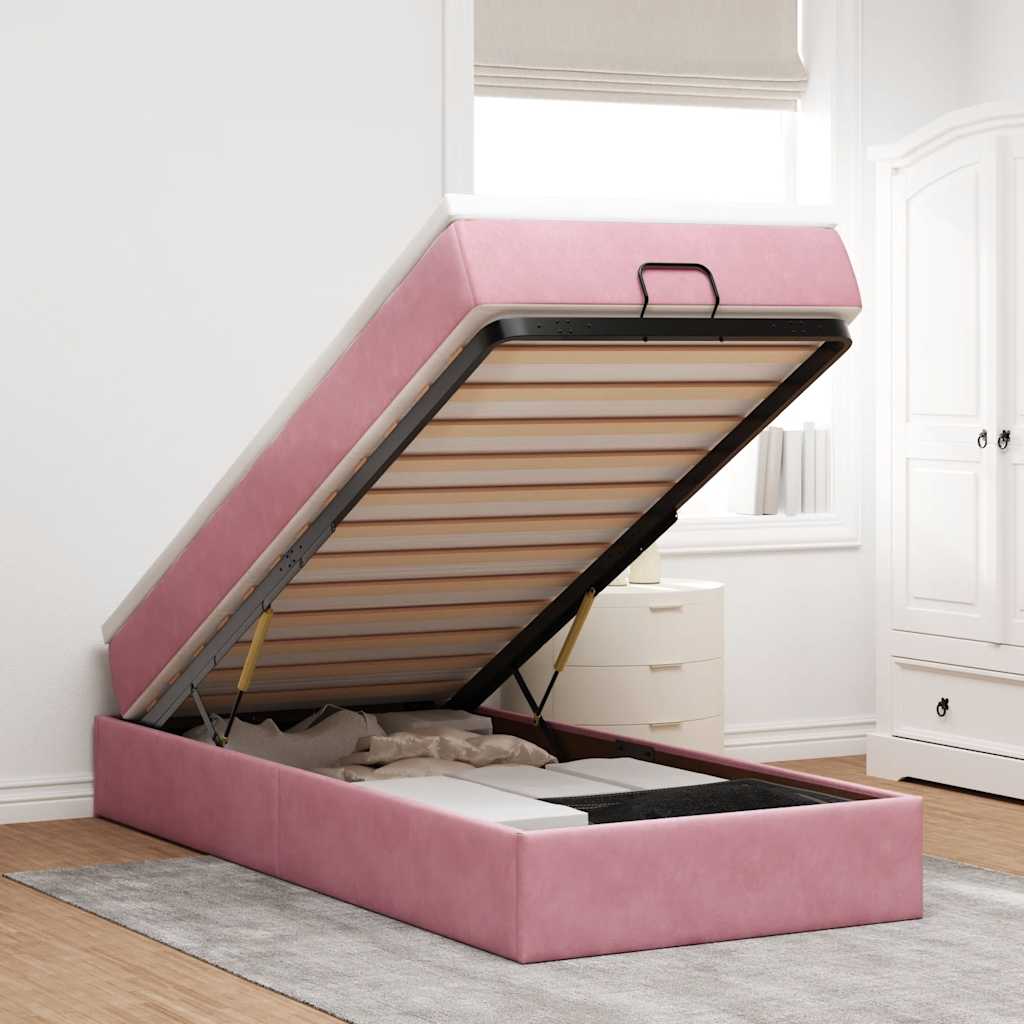 Ottoman-Bett Mit Matratze Samt