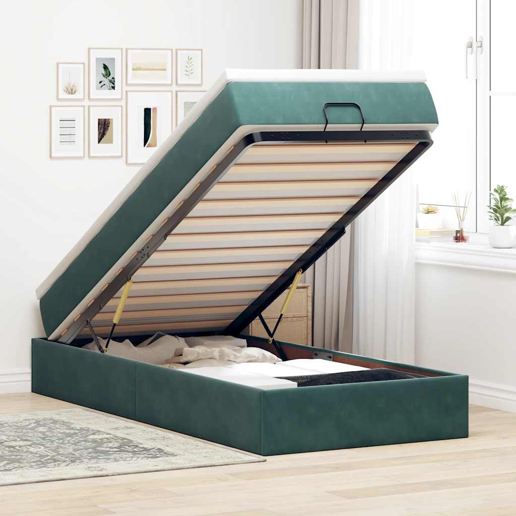 Ottoman-Bett Mit Matratze Samt
