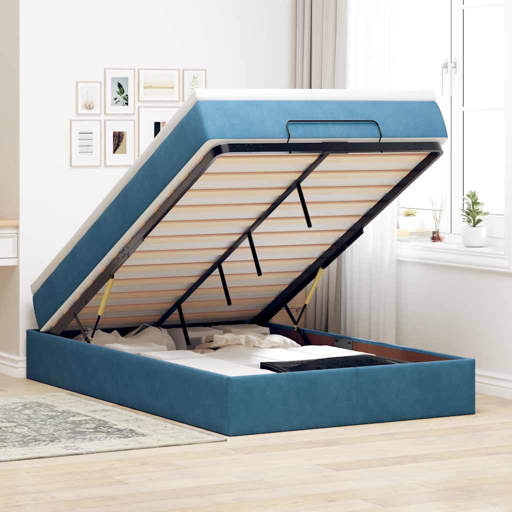 Ottoman-Bett Mit Matratze Samt