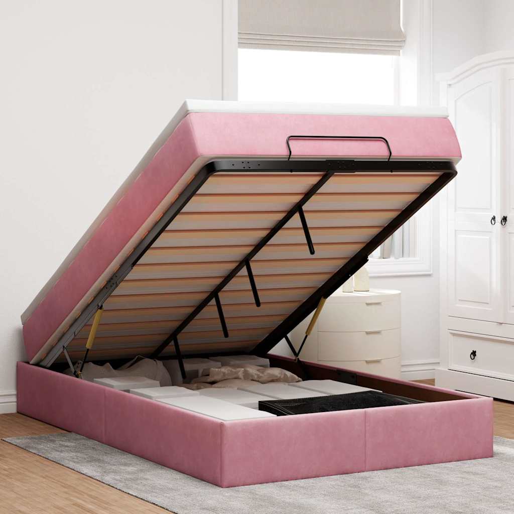 Ottoman-Bett Mit Matratze Samt