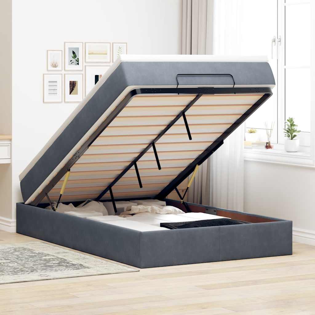 Ottoman-Bett Mit Matratze Samt