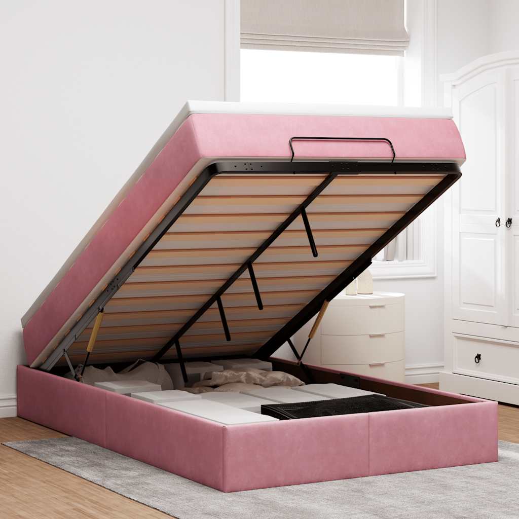Ottoman-Bett Mit Matratze Samt