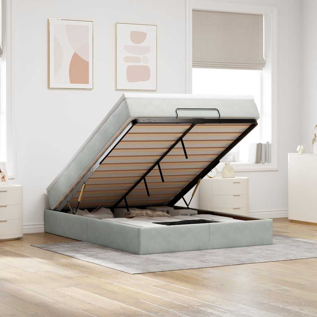 Ottoman-Bett Mit Matratze Samt