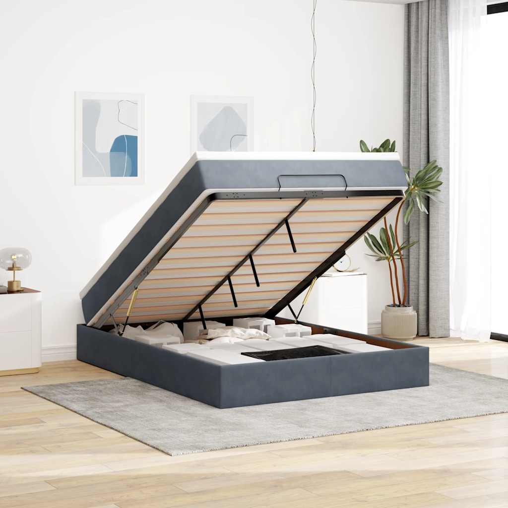 Ottoman-Bett Mit Matratze Samt