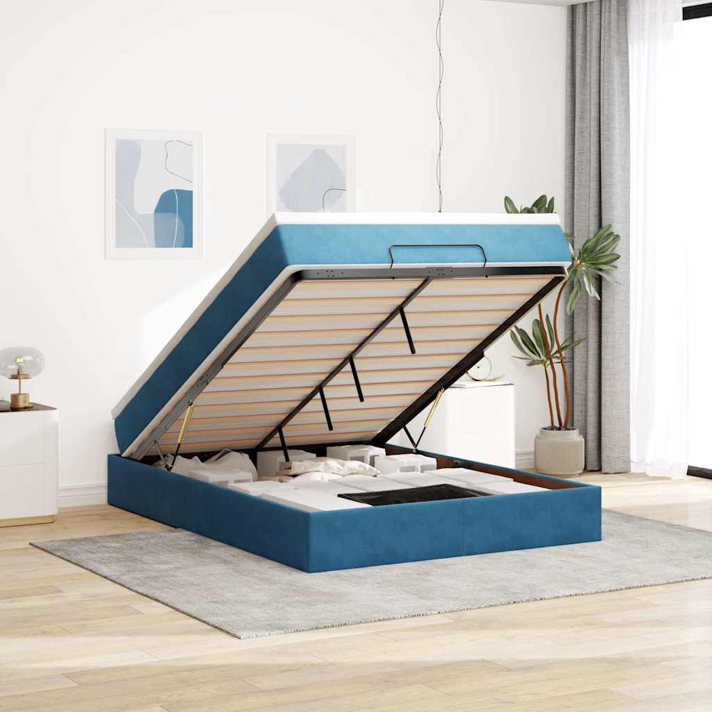 Ottoman-Bett Mit Matratze Samt
