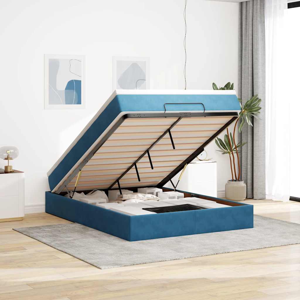 Ottoman-Bett Mit Matratze Samt