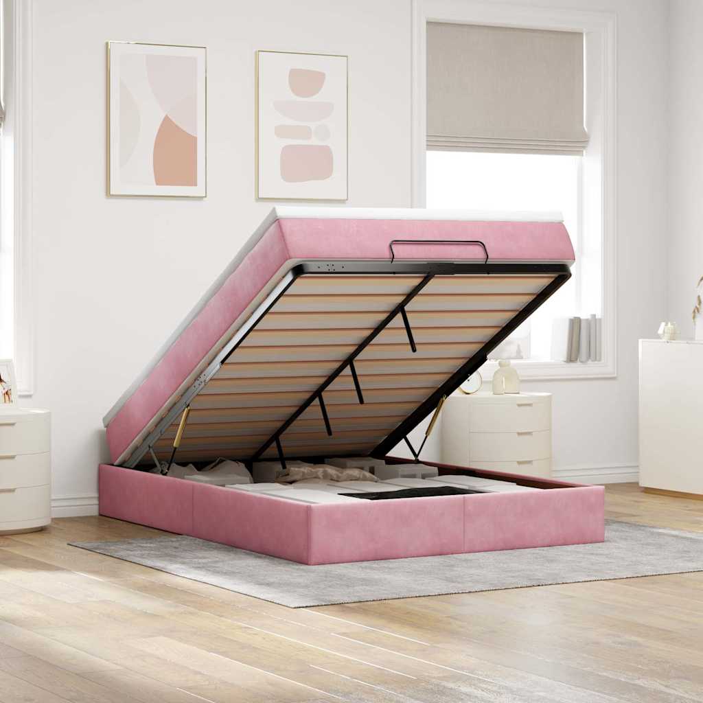 Ottoman-Bett Mit Matratze Samt