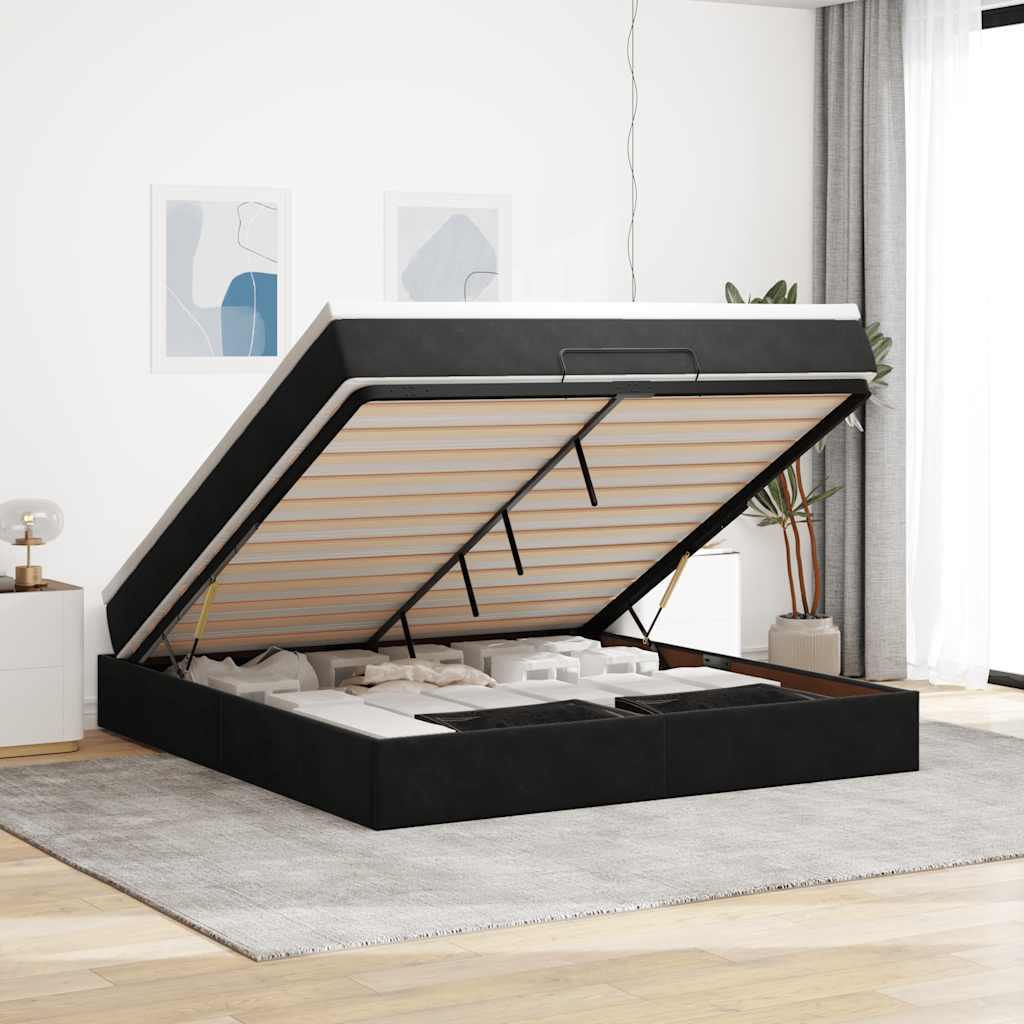 Ottoman-Bett Mit Matratze Samt