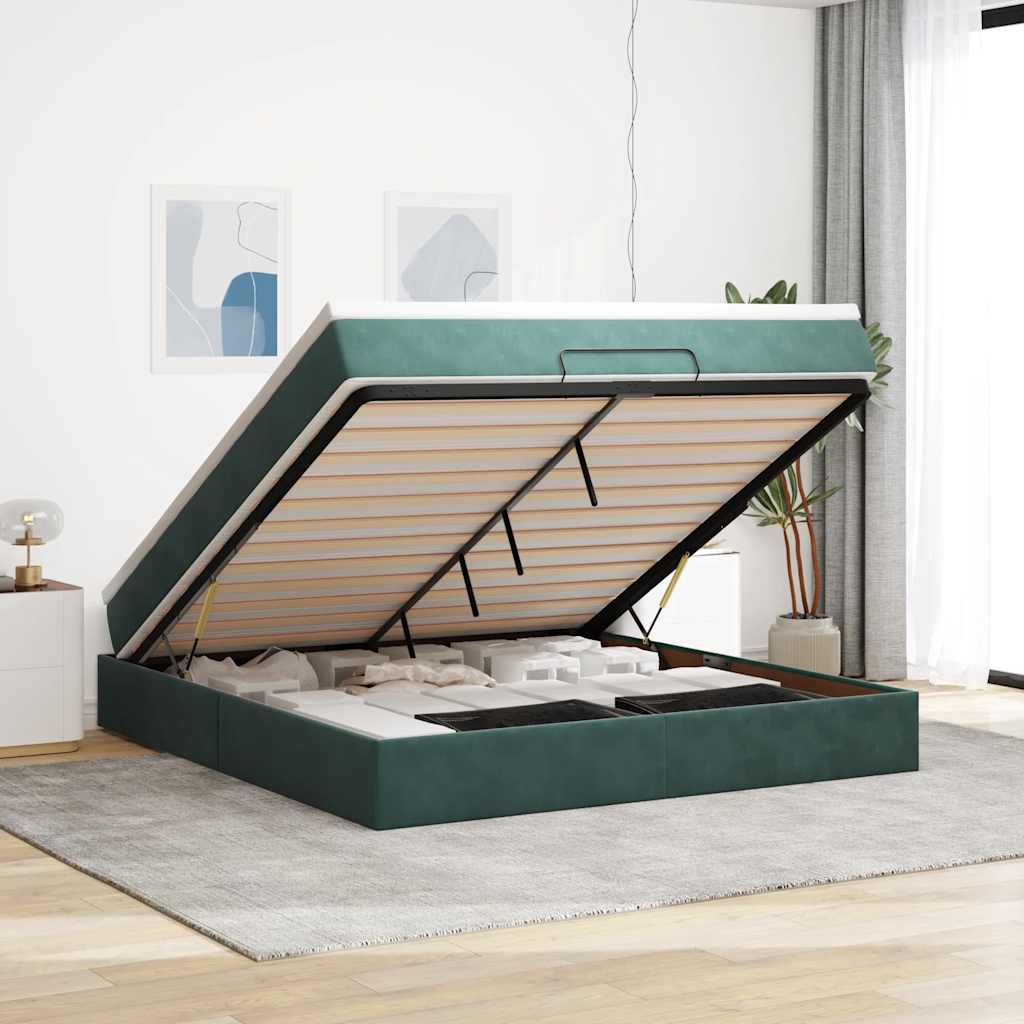 Ottoman-Bett Mit Matratze Samt