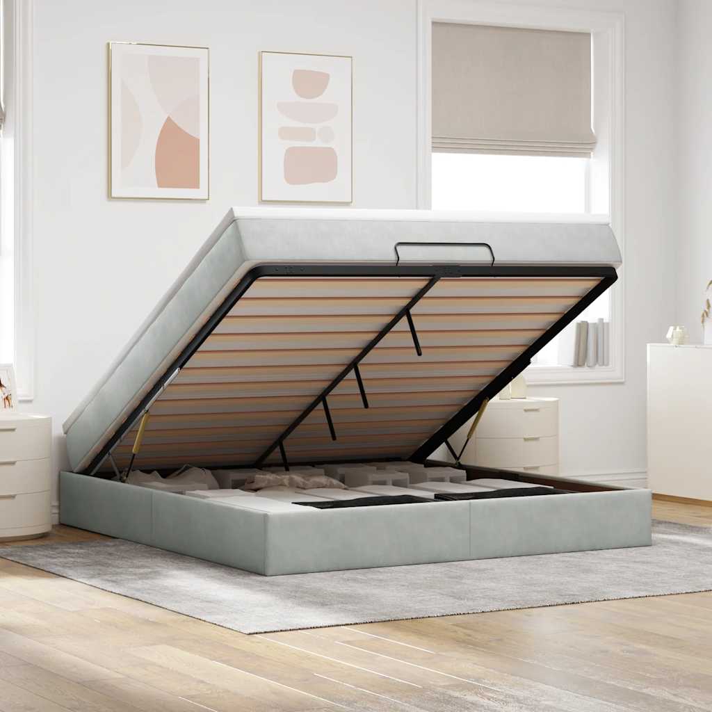 Ottoman-Bett Mit Matratze Samt