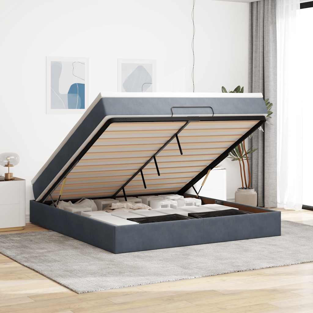 Ottoman-Bett Mit Matratze Samt