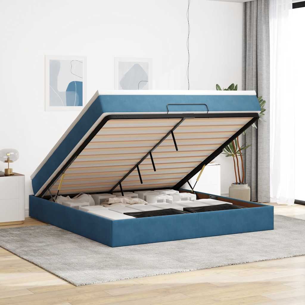 Ottoman-Bett Mit Matratze Samt