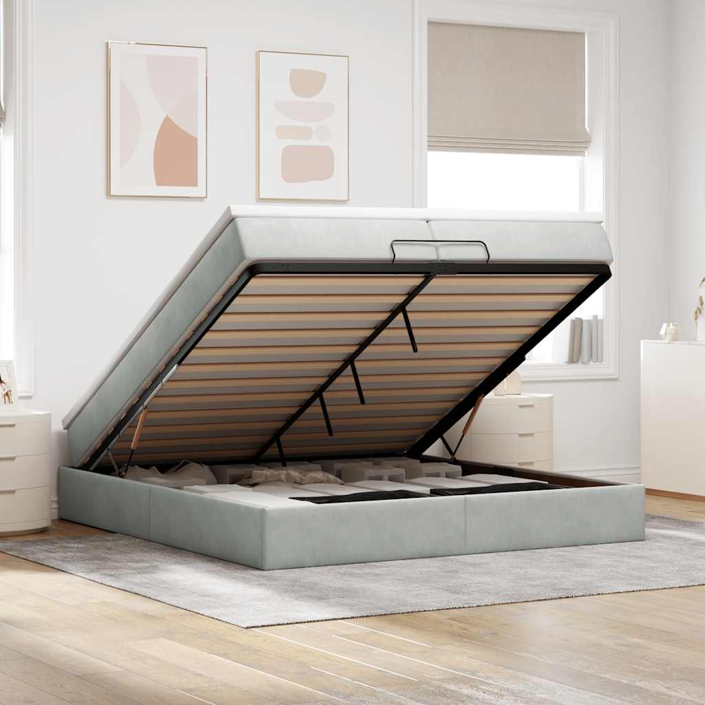 Ottoman-Bett Mit Matratze Samt