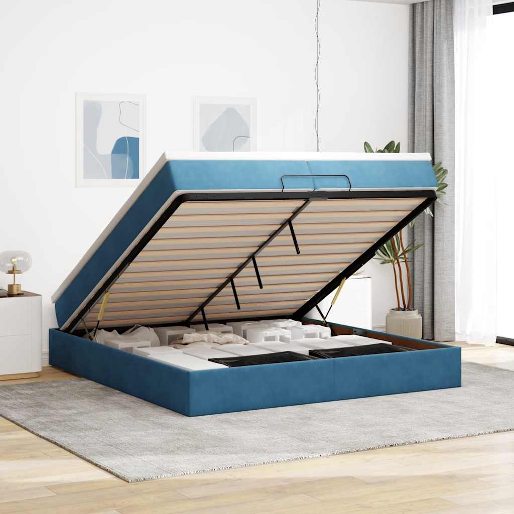 Ottoman-Bett Mit Matratze Samt
