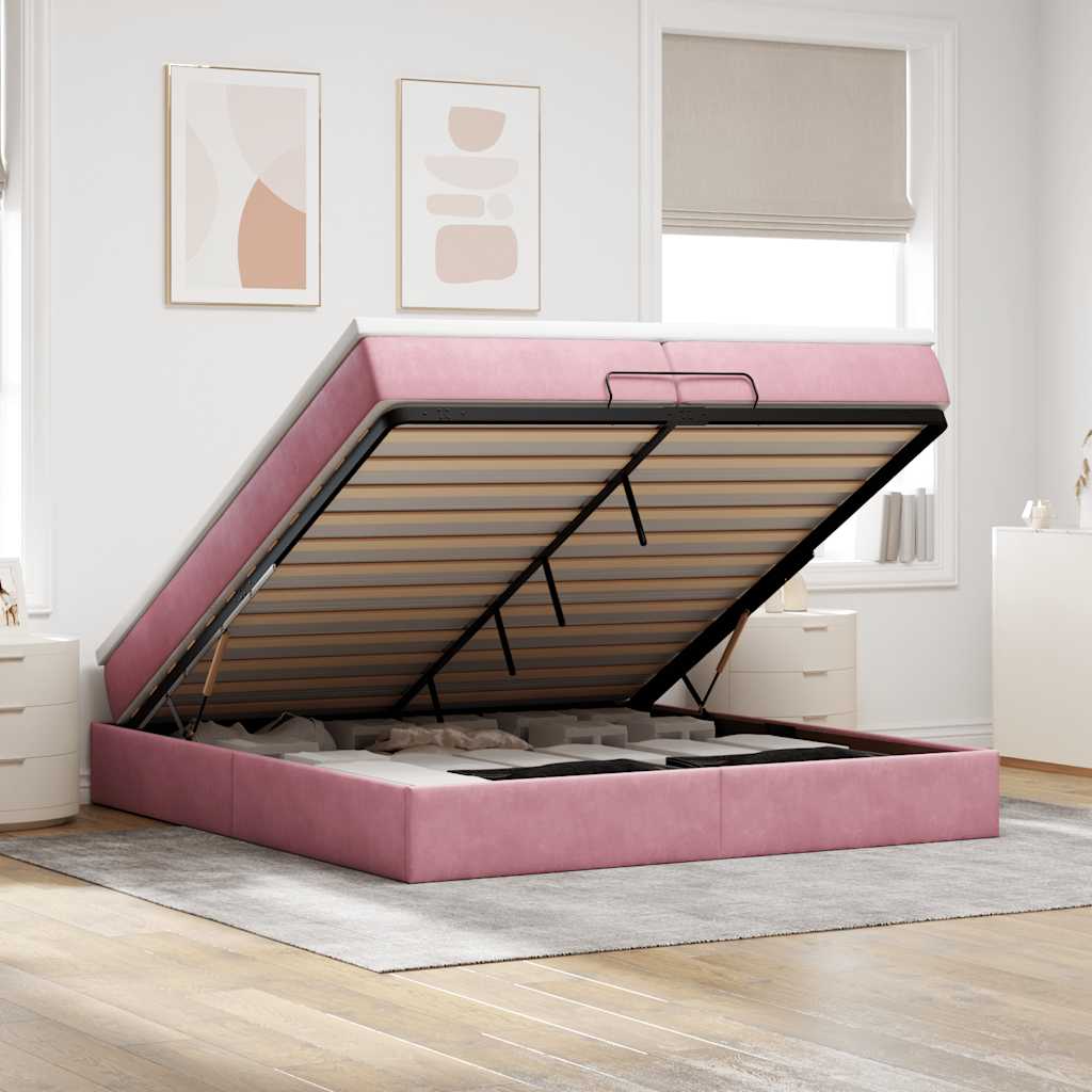 Ottoman-Bett Mit Matratze Samt