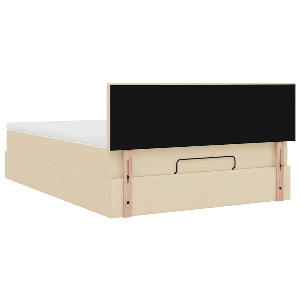 Ottoman-Bett Mit Matratze Stoff Creme