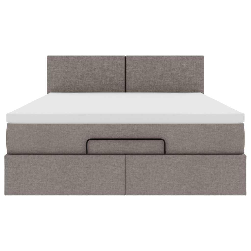 Ottoman-Bett Mit Matratze Stoff Taupe