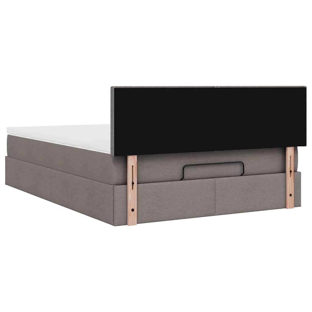 Ottoman-Bett Mit Matratze Stoff Taupe