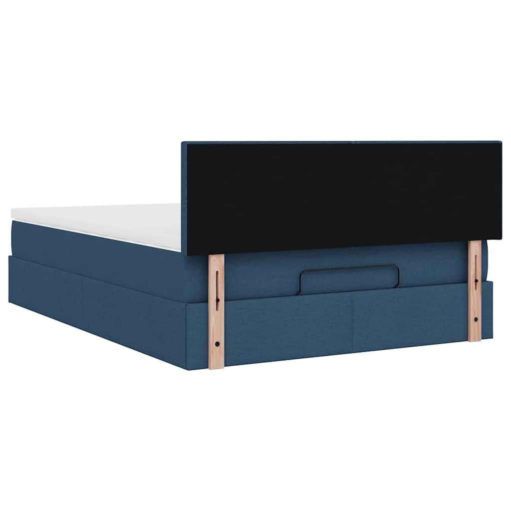 Ottoman-Bett Mit Matratze Stoff Blau