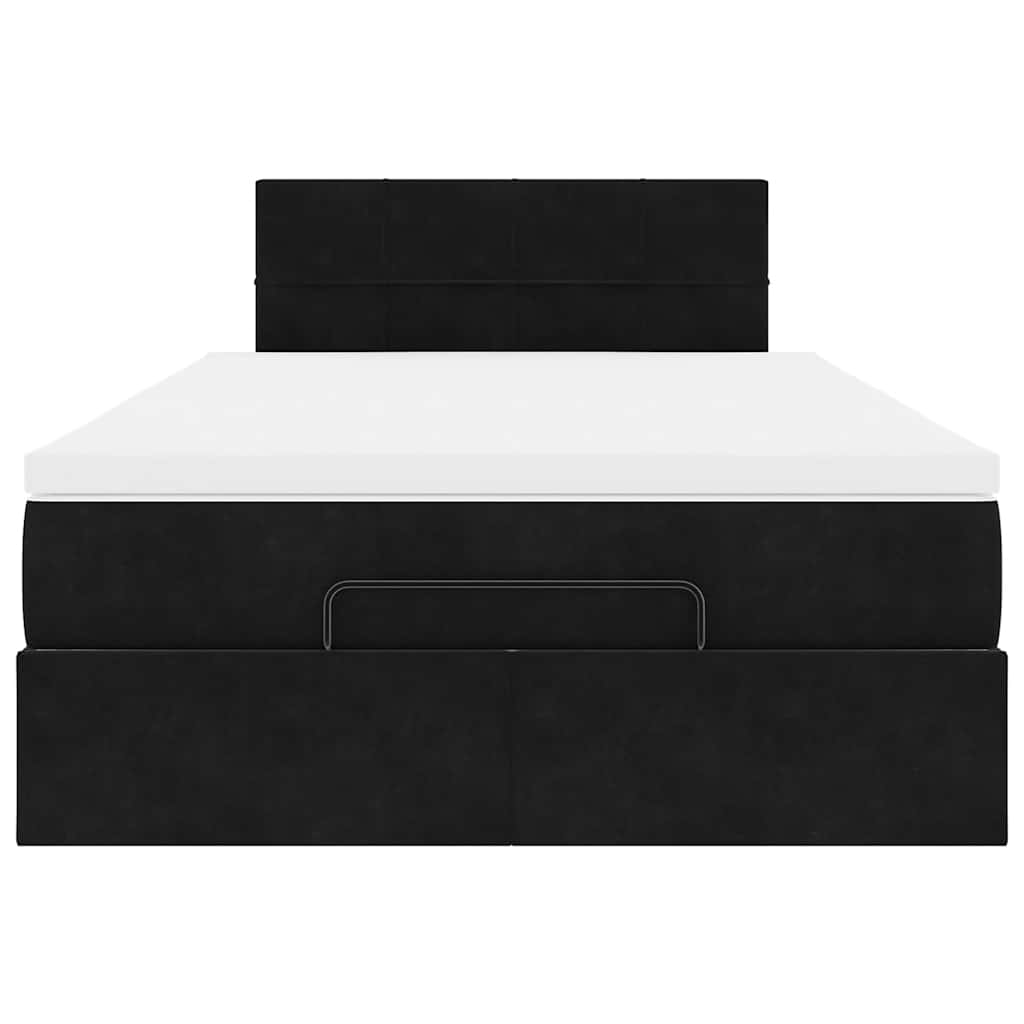 Ottoman-Bett Mit Matratze Samt Schwarz