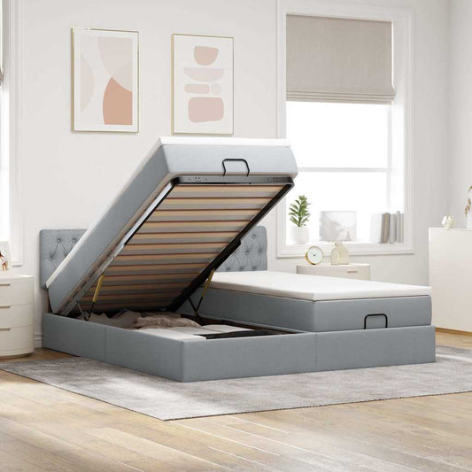 Ottoman-Bett Mit Matratzen Stoff