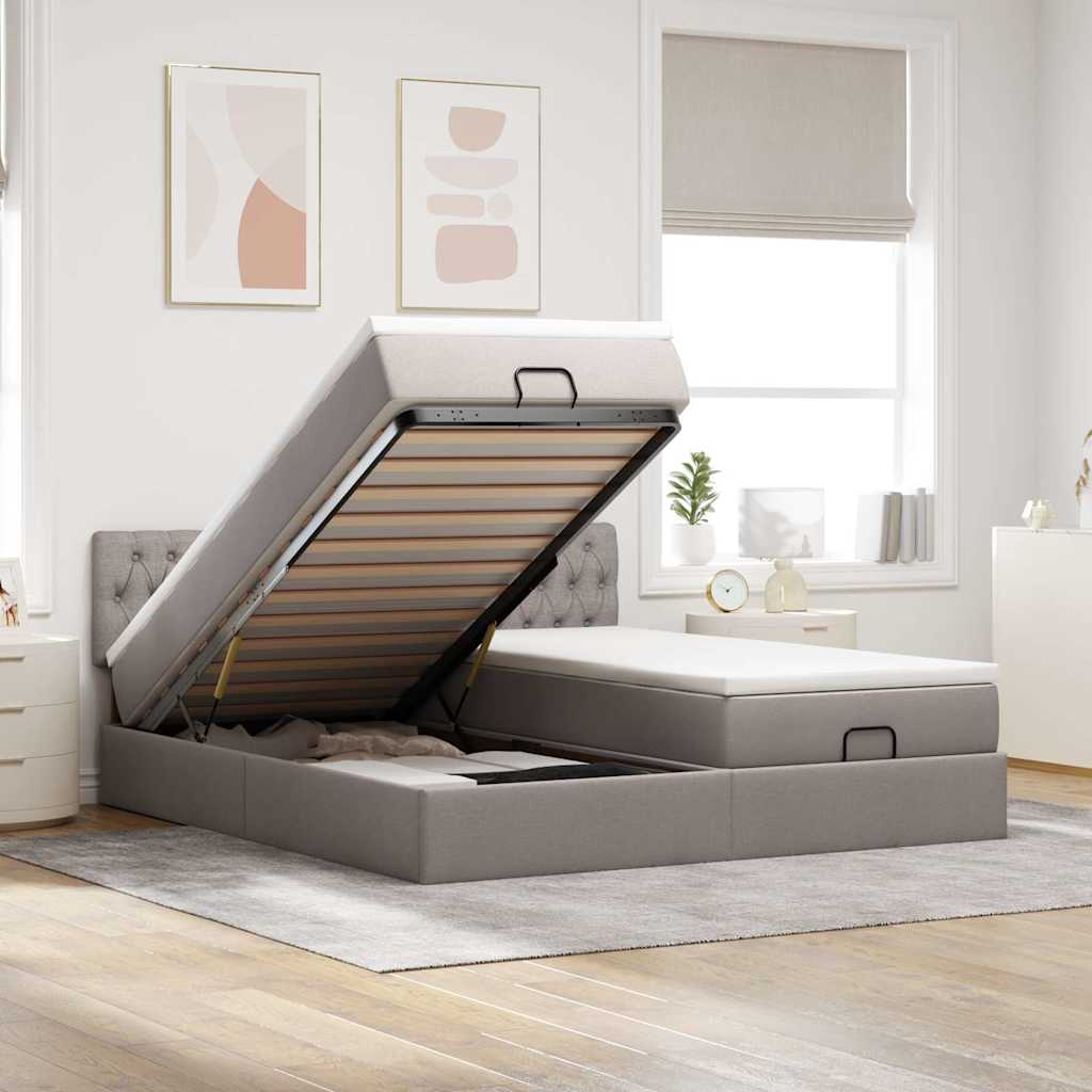 Ottoman-Bett Mit Matratzen Stoff