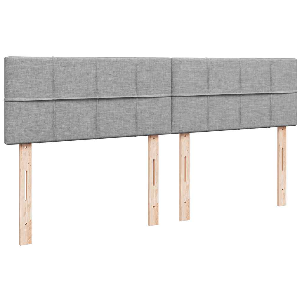 Ottomane Bett Mit Matratze & Leds Stoff Hellgrau