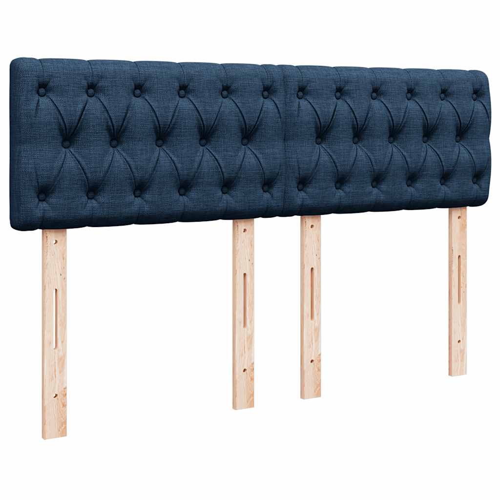 Ottomane Bett Mit Matratze & Leds Stoff Blau