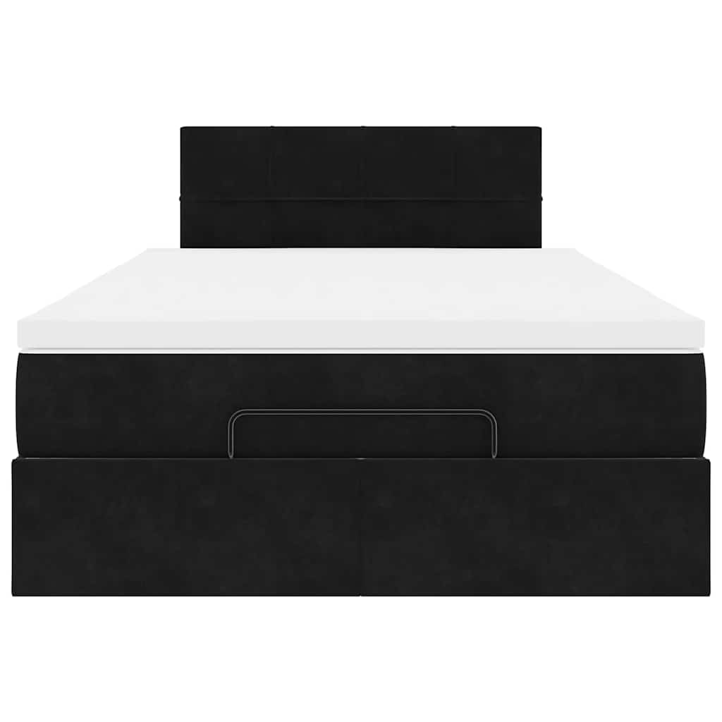 Ottoman-Bett Mit Matratze & Leds Samt Schwarz