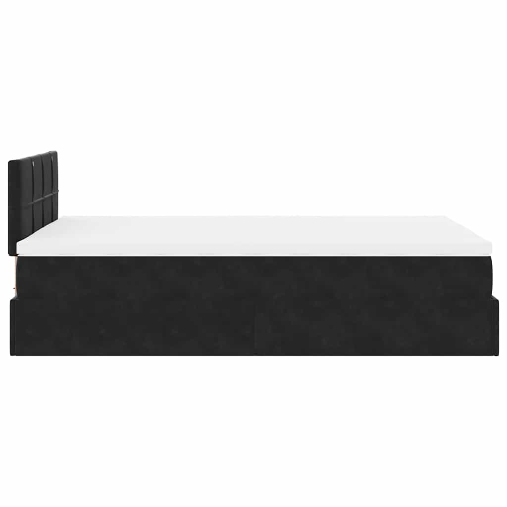 Ottoman-Bett Mit Matratze & Leds Samt Schwarz