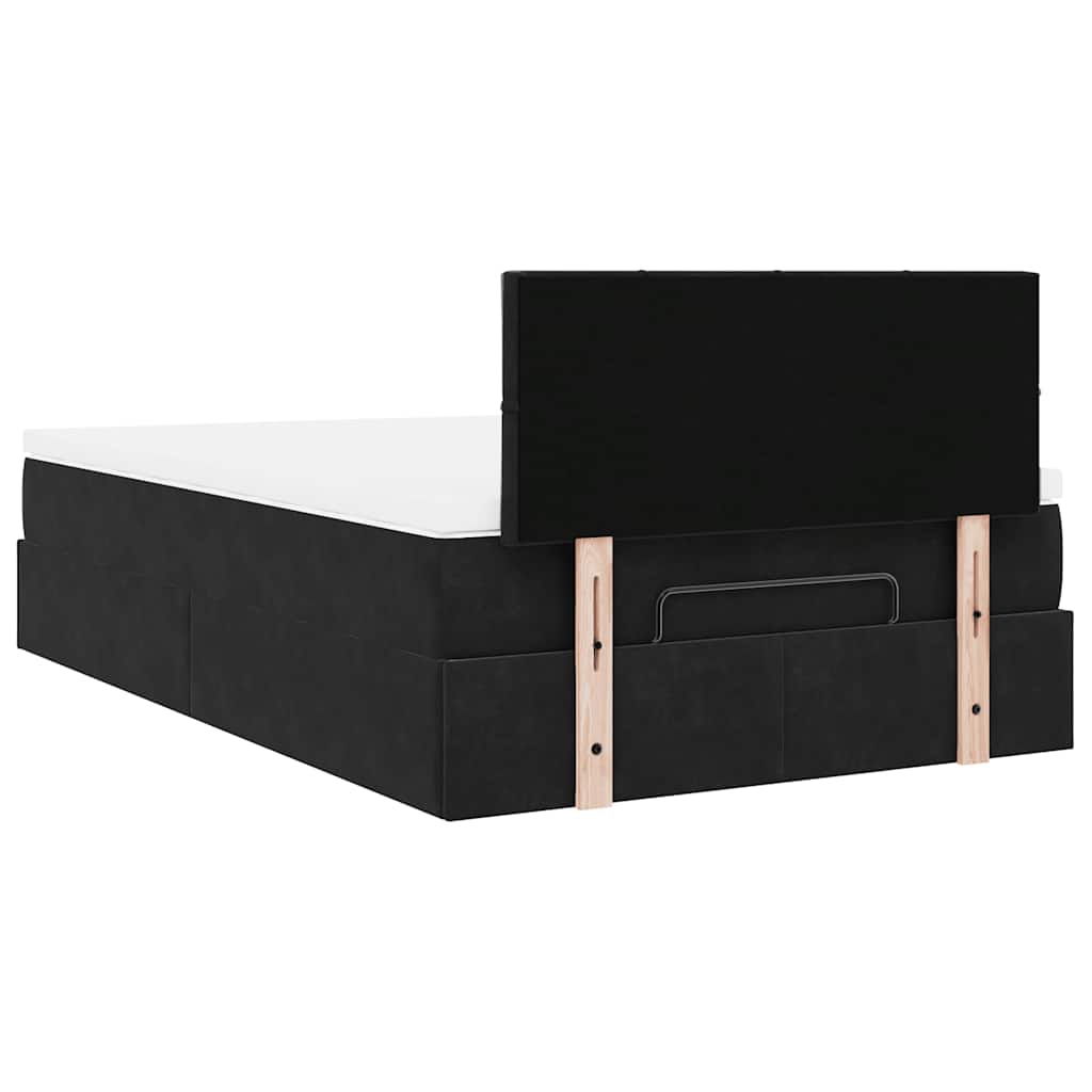 Ottoman-Bett Mit Matratze & Leds Samt Schwarz