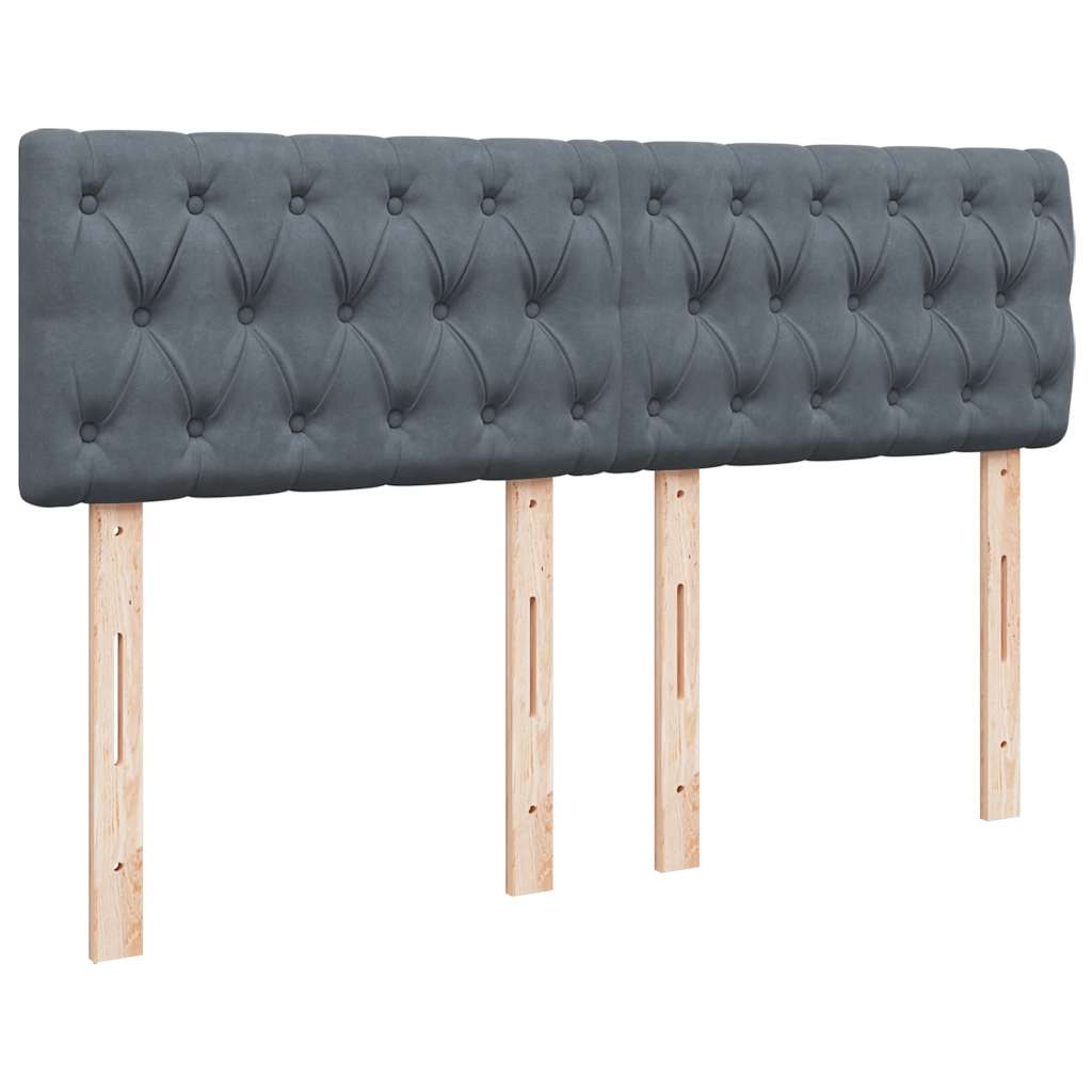 Ottoman-Bett Mit Matratze & Leds Samt Dunkelgrau