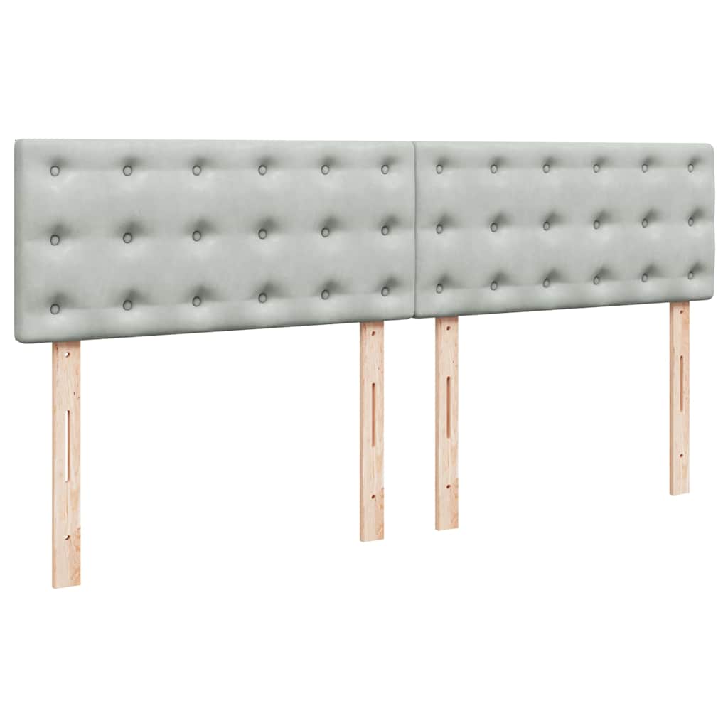 Ottoman-Bett Mit Matratze & Leds Samt Hellgrau