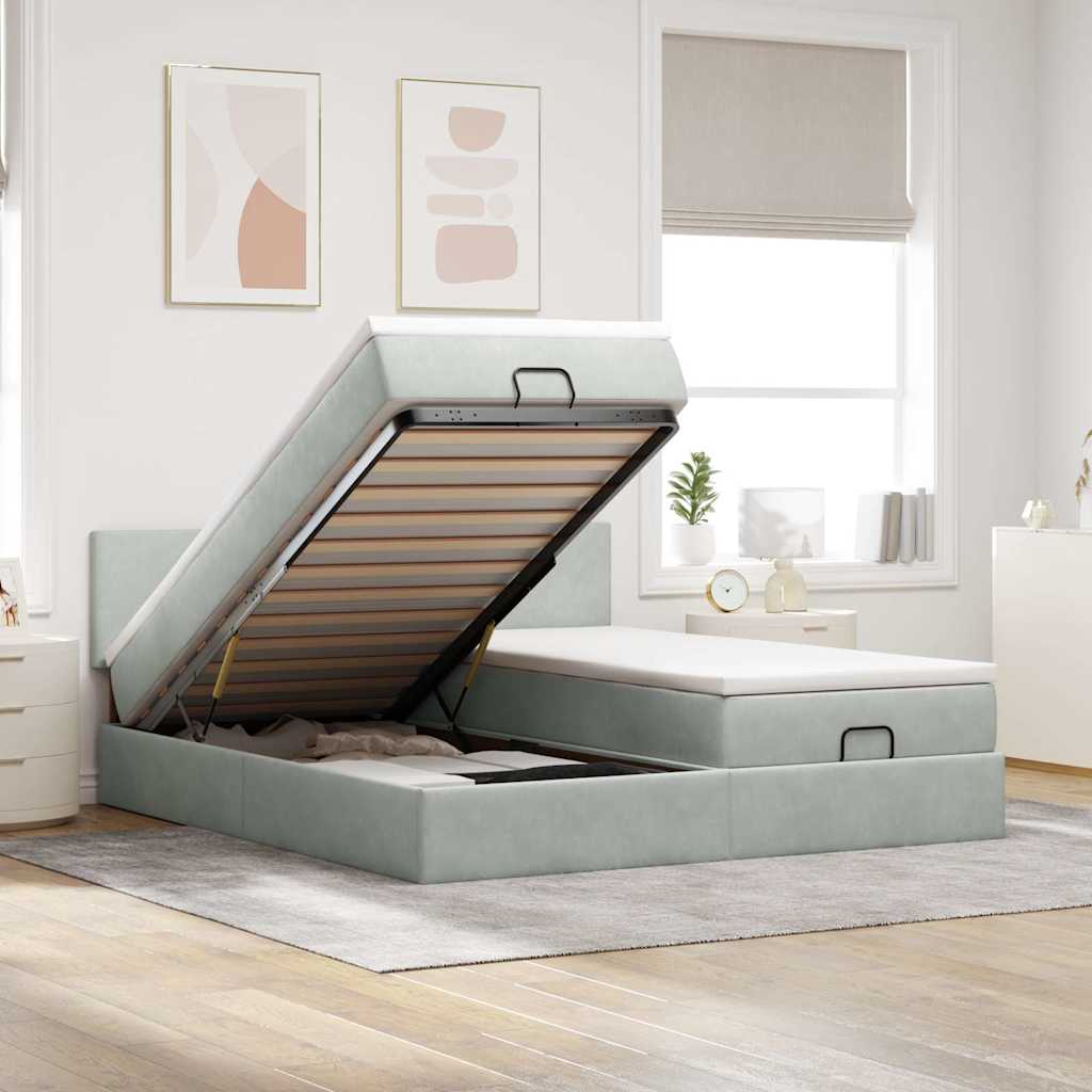 Ottoman-Bett Mit Matratzen & Leds Samt