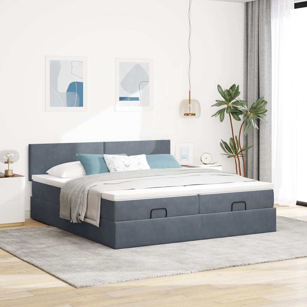 Ottoman-Bett Mit Matratzen & Leds Samt