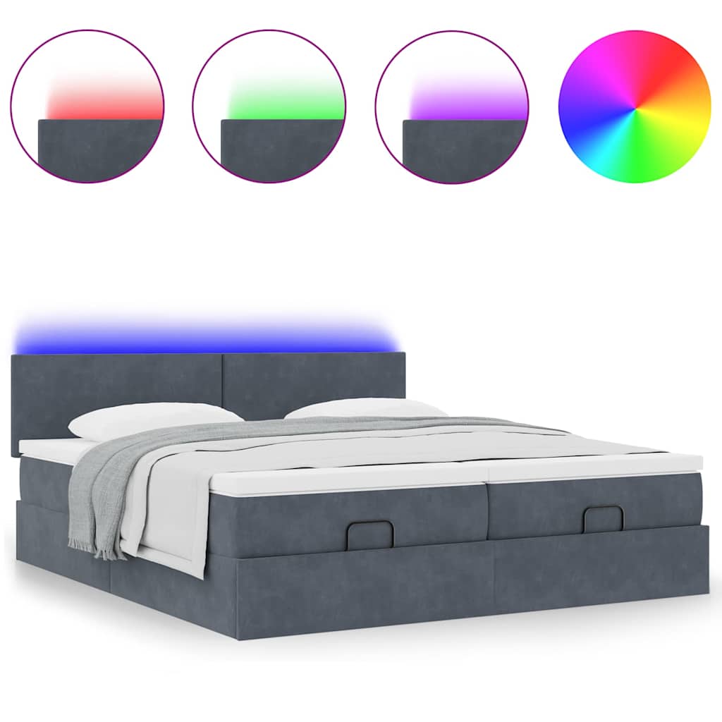 Ottoman-Bett Mit Matratzen & Leds Samt