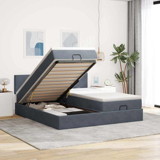 Ottoman-Bett Mit Matratzen & Leds Samt
